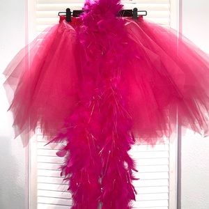 Pink Tutu with Pink Sparkled Boa